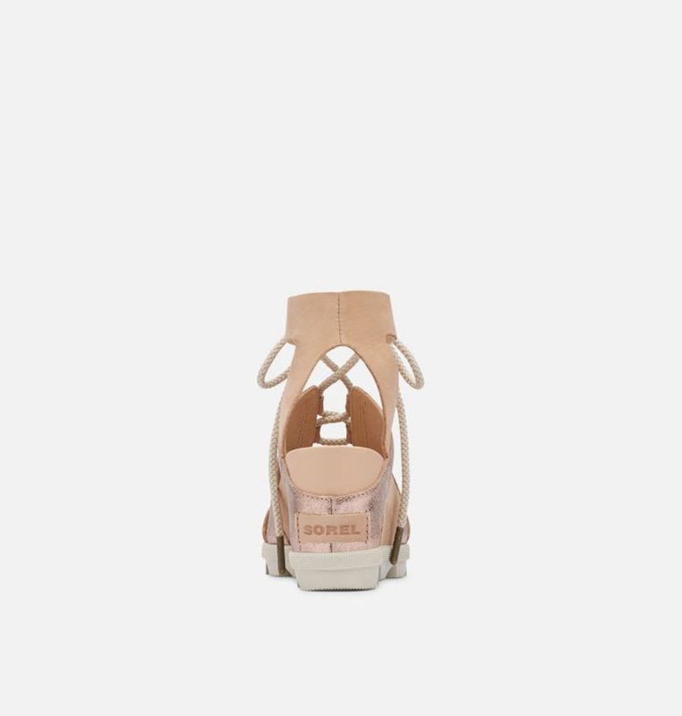 Sorel Dam Sandaler Beige/Brun - Joanie™ Ii Ankle Lace Wedge - MYU-563728